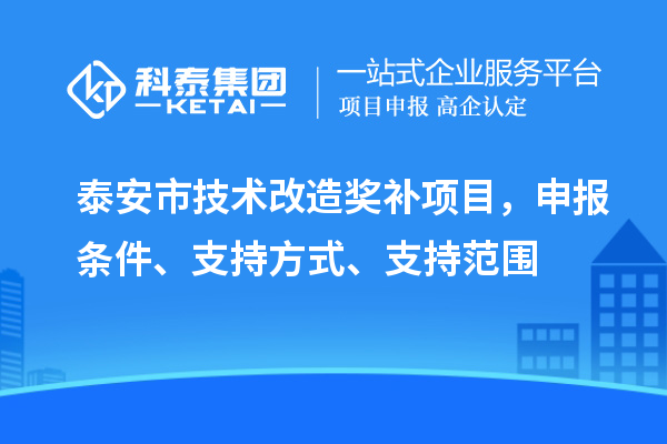 泰安市技術改造獎補項目,申報條件、支持方式、支持范圍
