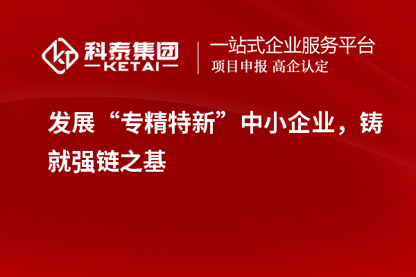 發(fā)展“專(zhuān)精特新”中小企業(yè)，鑄就強(qiáng)鏈之基