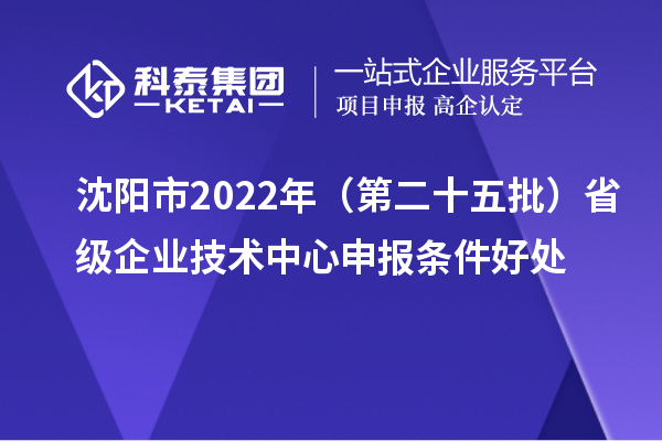 沈陽市2022年（第二十五批）省級企業技術中心申報條件好處