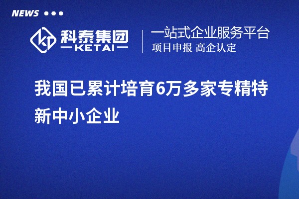 我國已累計培育6萬多家<a href=http://m.duckwijs.com/fuwu/zhuanjingtexin.html target=_blank class=infotextkey>專精特新中小企業</a>