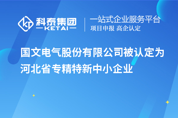 國(guó)文電氣股份有限公司被認(rèn)定為河北省專精特新中小企業(yè)
