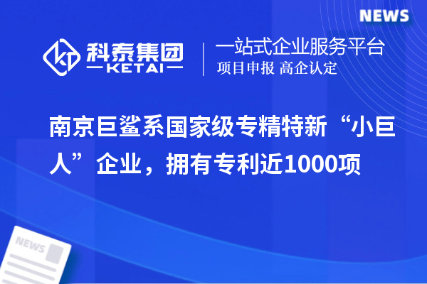南京巨鯊系國家級(jí)專精特新“小巨人”企業(yè)，擁有專利近1000項(xiàng)
