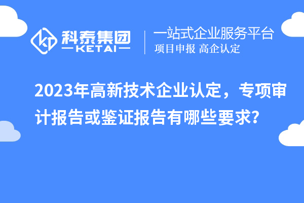 2023年高新技術(shù)企業(yè)認(rèn)定，專項(xiàng)審計(jì)報(bào)告或鑒證報(bào)告有哪些要求？