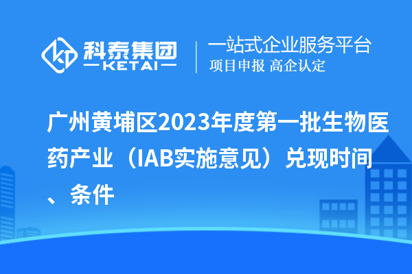 廣州黃埔區(qū)2023年度第一批生物醫(yī)藥產(chǎn)業(yè)（IAB實(shí)施意見）兌現(xiàn)時(shí)間、條件