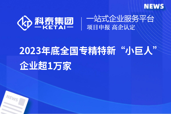 2023年底全國專精特新“小巨人”企業超1萬家