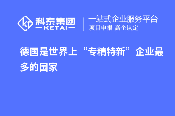 德國是世界上“專精特新”企業最多的國家