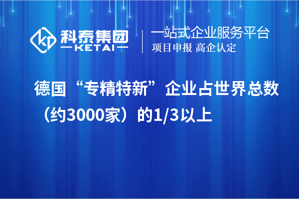 德國“專精特新”企業占世界總數（約3000家）的1/3以上