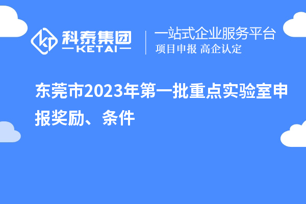 東莞市2023年第一批重點實驗室申報獎勵、條件