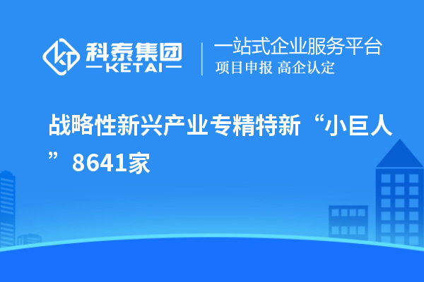 戰略性新興產業專精特新“小巨人”8641家