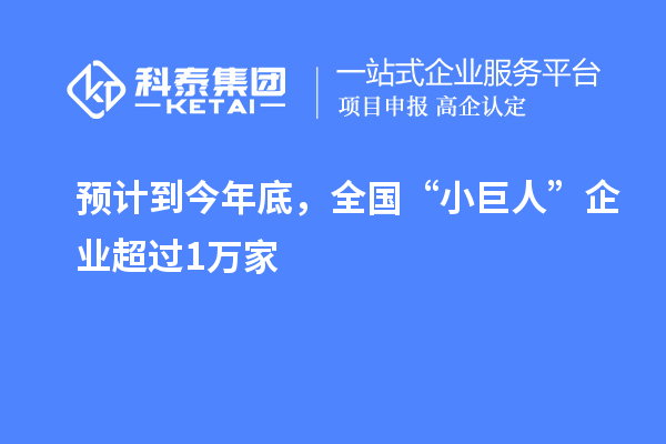 預(yù)計到今年底，全國“小巨人”企業(yè)超過1萬家