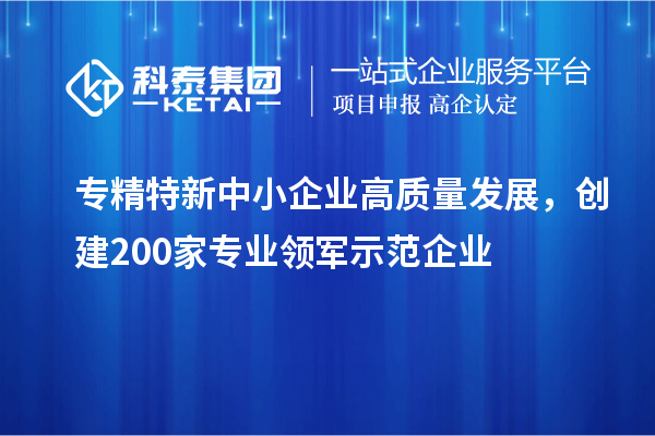 <a href=http://m.duckwijs.com/fuwu/zhuanjingtexin.html target=_blank class=infotextkey>專精特新中小企業(yè)</a>高質(zhì)量發(fā)展，創(chuàng)建200家專業(yè)領(lǐng)軍示范企業(yè)