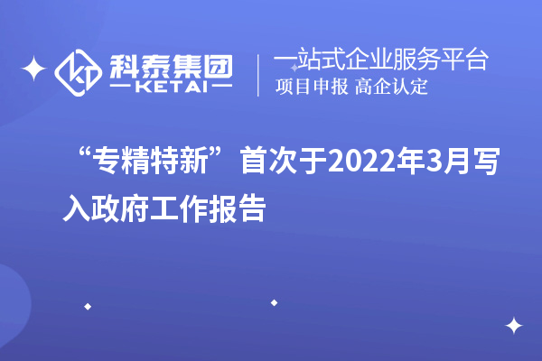 “專精特新”首次于2022年3月寫入政府工作報(bào)告