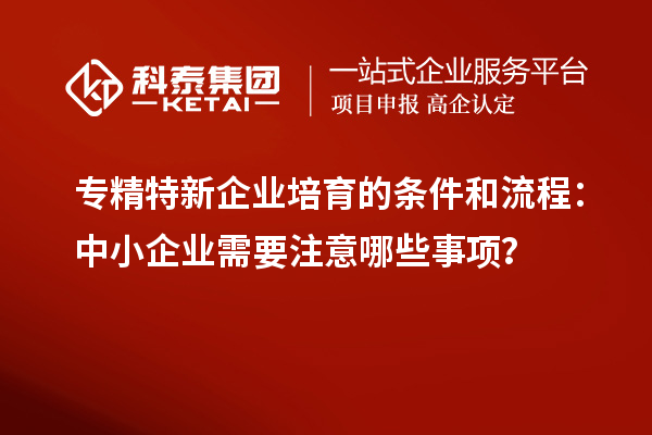 專精特新企業培育的條件和流程:中小企業需要注意哪些事項?