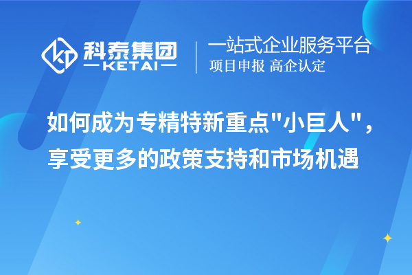 如何成為專精特新重點小巨人，享受更多的政策支持和市場機遇