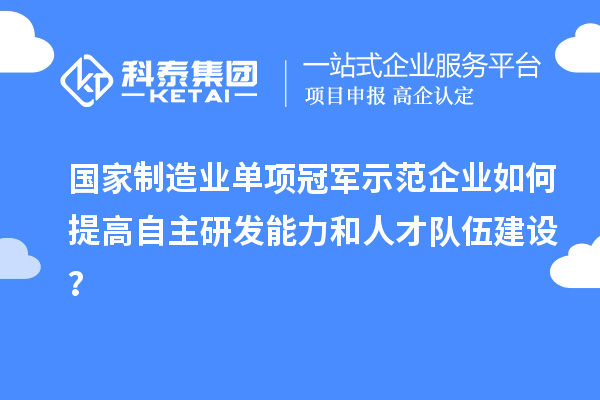 國(guó)家制造業(yè)單項(xiàng)冠軍示范企業(yè)如何提高自主研發(fā)能力和人才隊(duì)伍建設(shè)？