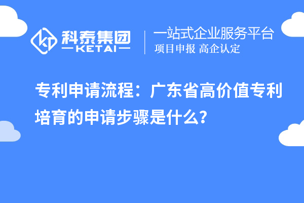 專利申請流程：廣東省高價值專利培育的申請步驟是什么？