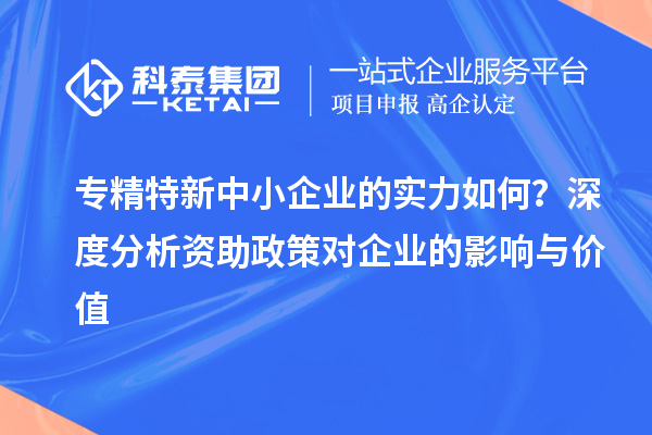 專精特新中小企業的實力如何？深度分析資助政策對企業的影響與價值