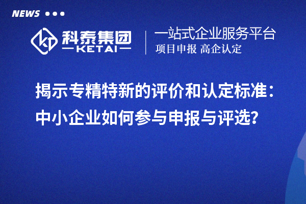 揭示專精特新的評價和認定標準：中小企業如何參與申報與評選？
