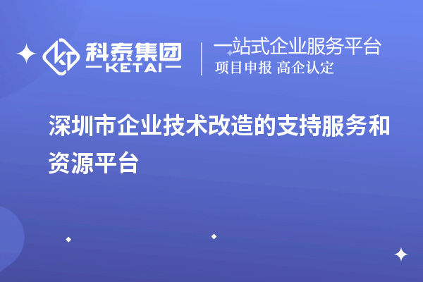 深圳市企業技術改造的支持服務和資源平臺