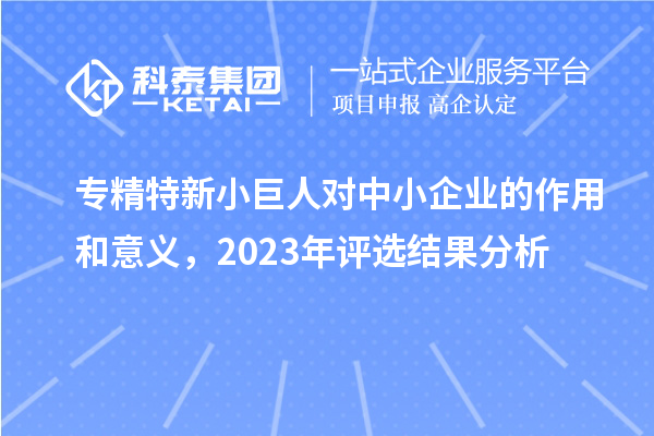 專精特新小巨人對中小企業(yè)的作用和意義，2023年評選結(jié)果分析