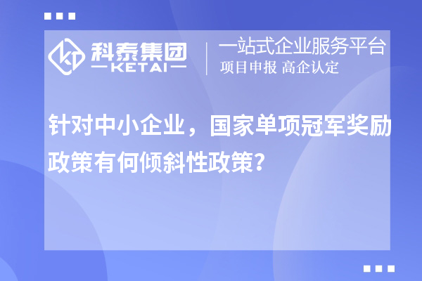 針對中小企業，國家單項冠軍獎勵政策有何傾斜性政策？