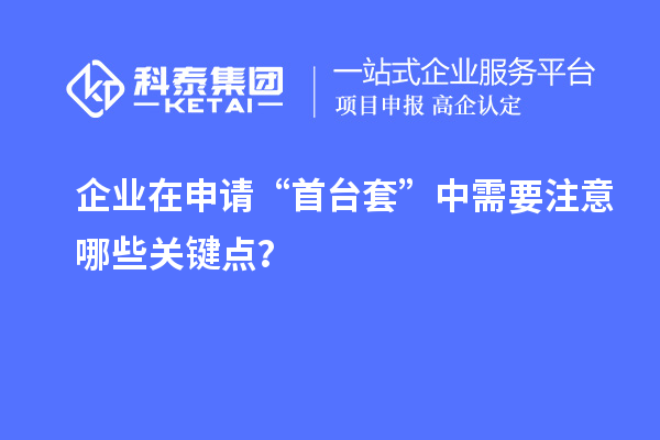 企業在申請“首臺套”中需要注意哪些關鍵點?