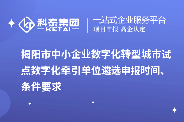揭陽市中小企業數字化轉型城市試點數字化牽引單位遴選申報時間、條件要求