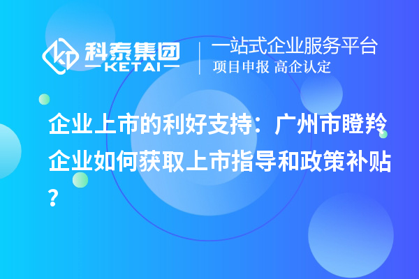 企業(yè)上市的利好支持：廣州市瞪羚企業(yè)如何獲取上市指導(dǎo)和政策補(bǔ)貼？