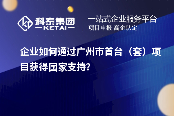 企業如何通過廣州市首臺（套）項目獲得國家支持？
