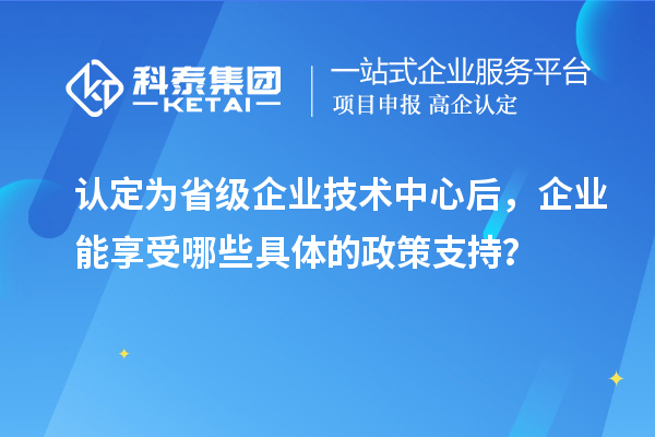認定為省級企業技術中心后，企業能享受哪些具體的政策支持？
