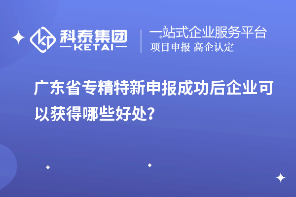 廣東省專精特新申報成功后企業可以獲得哪些好處?