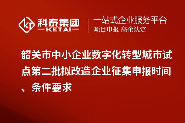 韶關市中小企業數字化轉型城市試點第二批擬改造企業征集申報時間、條件要求