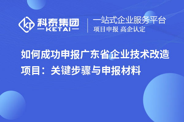如何成功申報廣東省企業技術改造項目：關鍵步驟與申報材料