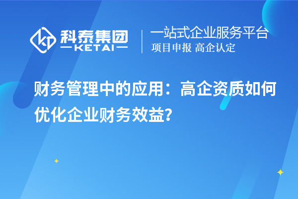 財務管理中的應用：高企資質如何優化企業財務效益？