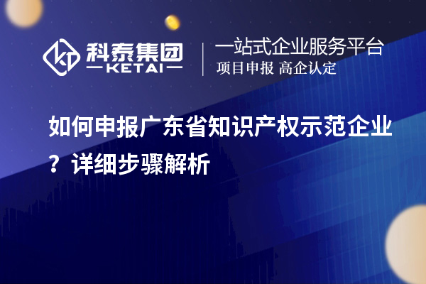 如何申報廣東省知識產權示范企業？詳細步驟解析