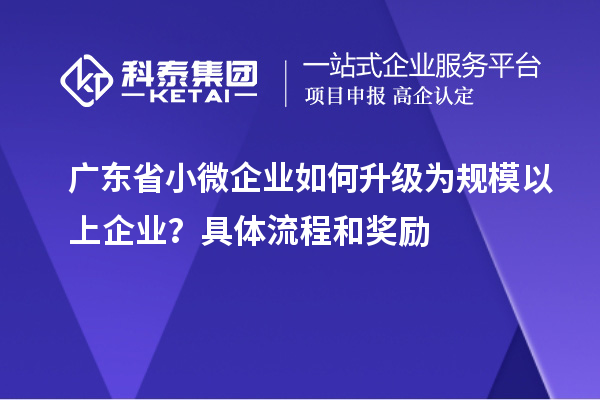 廣東省小微企業(yè)如何升級為規(guī)模以上企業(yè)？具體流程和獎勵