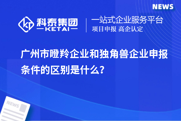 廣州市瞪羚企業和獨角獸企業申報條件的區別是什么？