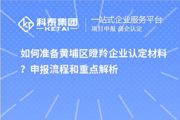 如何準備黃埔區瞪羚企業認定材料？申報流程和重點解析