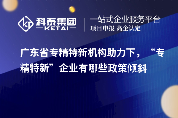 廣東省專精特新機構助力下,“專精特新” 企業有哪些政策傾斜