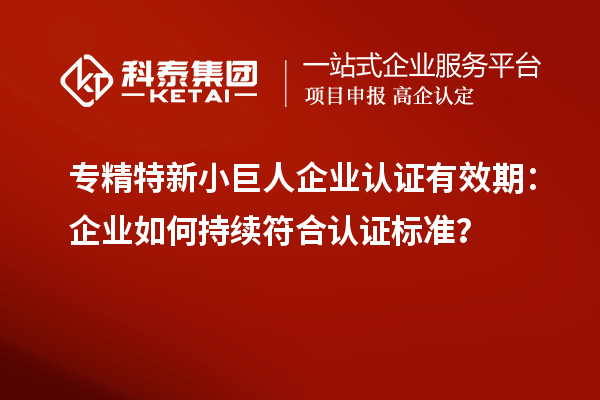 專精特新小巨人企業認證有效期：企業如何持續符合認證標準？
