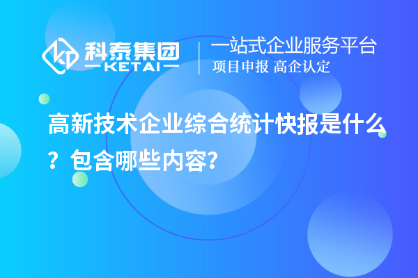 高新技術企業綜合統計快報是什么?包含哪些內容?