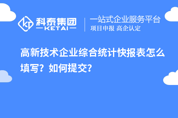 高新技術(shù)企業(yè)綜合統(tǒng)計快報表怎么填寫？如何提交？