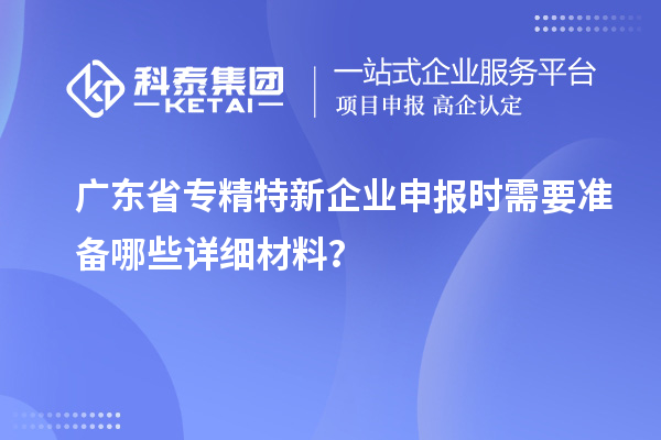 廣東省專精特新企業(yè)申報時需要準備哪些詳細材料？