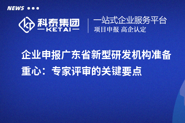 企業申報廣東省新型研發機構準備重心：專家評審的關鍵要點