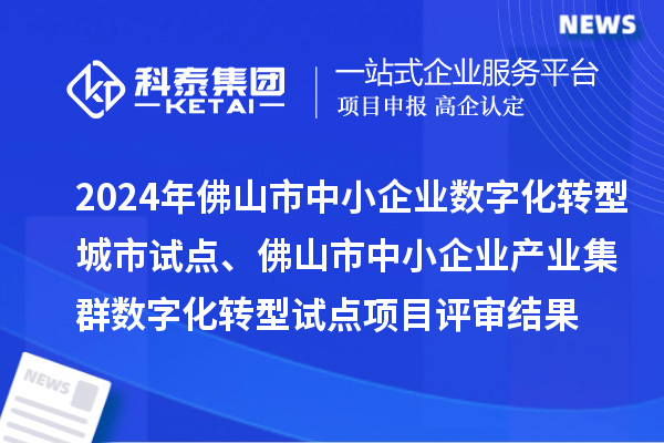 2024年佛山市中小企業(yè)數(shù)字化轉(zhuǎn)型城市試點(diǎn)、佛山市中小企業(yè)產(chǎn)業(yè)集群數(shù)字化轉(zhuǎn)型試點(diǎn)項(xiàng)目評(píng)審結(jié)果的公示