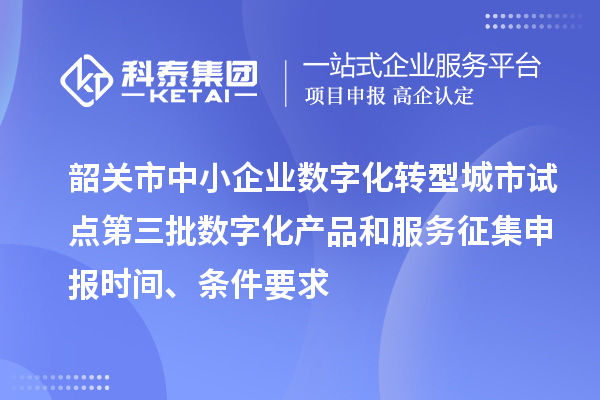 韶關市中小企業數字化轉型城市試點第三批數字化產品和服務征集申報時間、條件要求