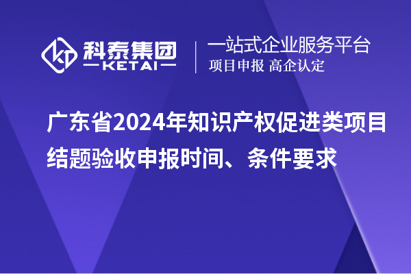 廣東省2024年知識(shí)產(chǎn)權(quán)促進(jìn)類項(xiàng)目結(jié)題驗(yàn)收申報(bào)時(shí)間、條件要求