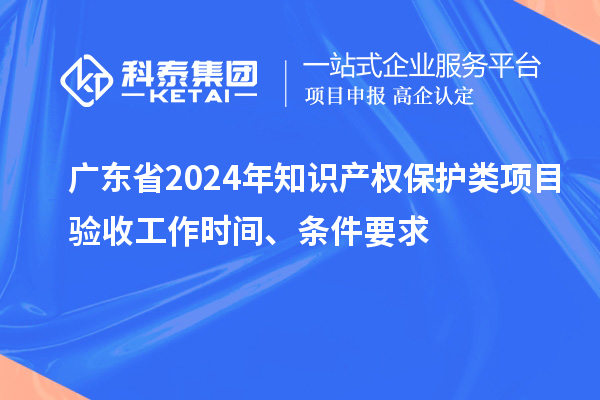 廣東省2024年知識產權保護類項目驗收工作時間、條件要求