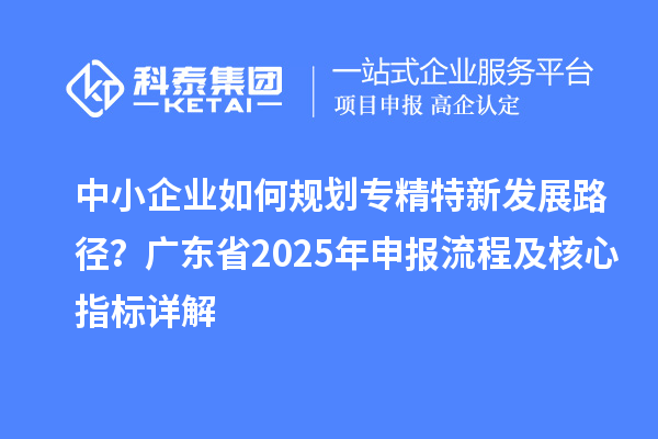 中小企業(yè)如何規(guī)劃專(zhuān)精特新發(fā)展路徑？廣東省2025年申報(bào)流程及核心指標(biāo)詳解