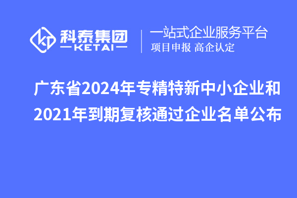 廣東省2024年專精特新中小企業(yè)和2021年到期復(fù)核通過(guò)企業(yè)名單公布